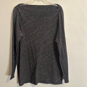 Eileen Fisher Organic Cotton Virgin Wool Bias Twist Tee Quiet Luxury Cozy - XL
